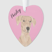 Personalisiert Pink Heart German Pinscher Ornament (Vorderseite)