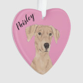 Personalisiert Pink Heart German Pinscher Ornament (Vorderseite)