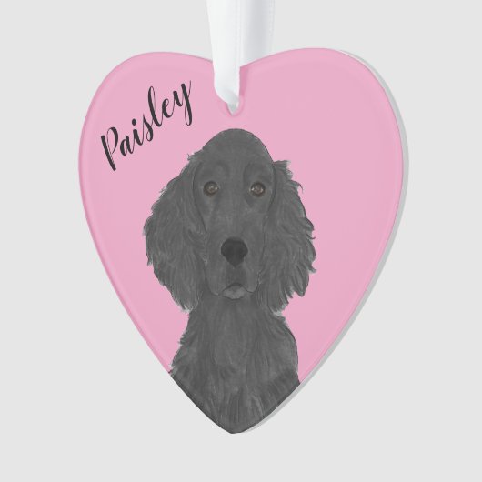 Personalisiert Pink Heart Irish Setter Ornament (Vorderseite)
