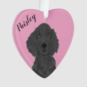 Personalisiert Pink Heart Irish Setter Ornament (Vorderseite)