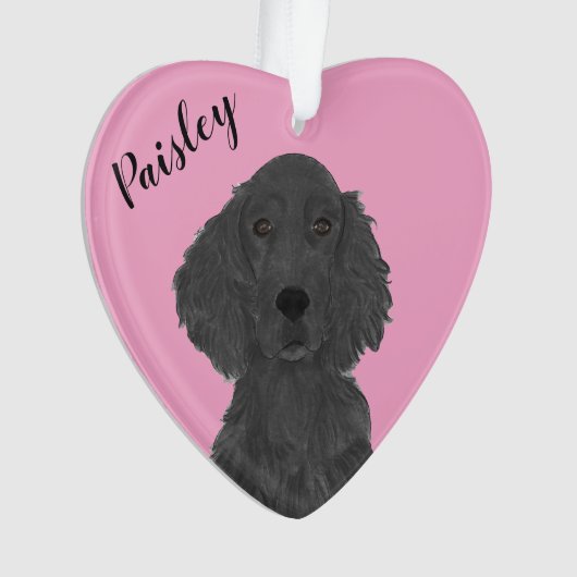Personalisiert Pink Heart Irish Setter Ornament (Vorderseite)