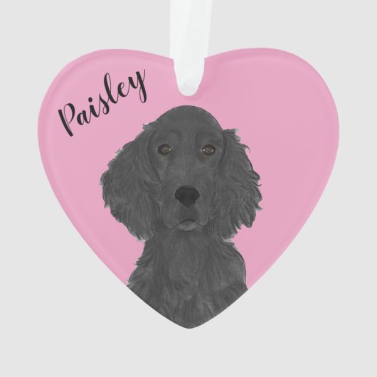 Personalisiert Pink Heart Irish Setter Ornament (Rückseite)