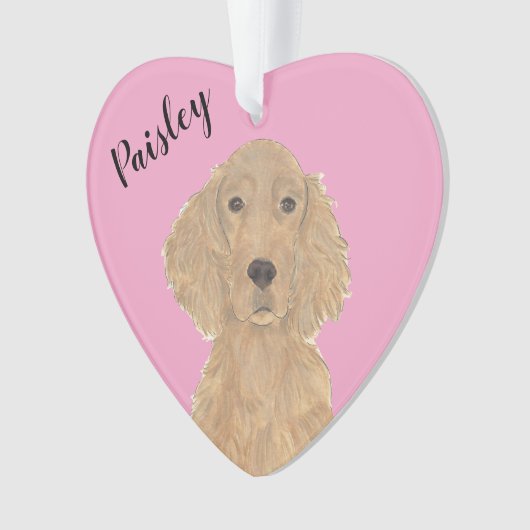 Personalisiert Pink Heart Irish Setter Ornament (Vorderseite)