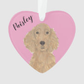 Personalisiert Pink Heart Irish Setter Ornament (Rückseite)