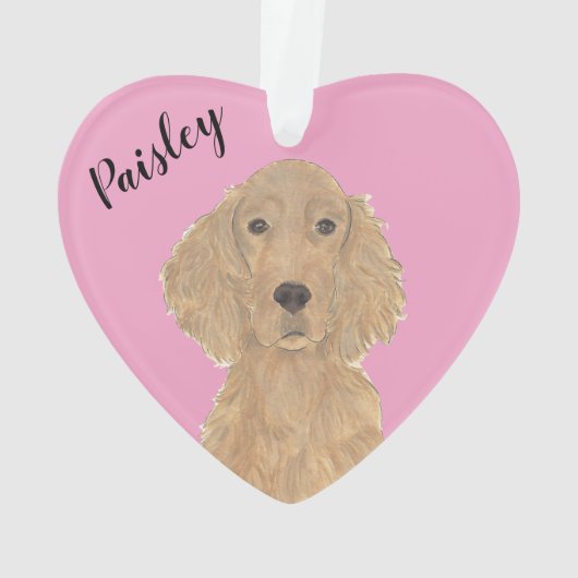 Personalisiert Pink Heart Irish Setter Ornament (Rückseite)