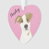 Personalisiert Pink Heart Jack Russell Terrier Ornament (Vorderseite)