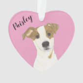 Personalisiert Pink Heart Jack Russell Terrier Ornament (Rückseite)