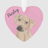 Personalisiert Pink Heart Rhodesian Ridgeback Ornament (Rückseite)