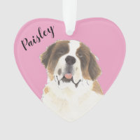 Personalisiert Pink Heart St. Bernard Dog