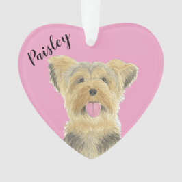 Personalisiert Pink Heart Yorkie Yorkshire Terrier Ornament