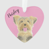 Personalisiert Pink Heart Yorkie Yorkshire Terrier Ornament (Rückseite)