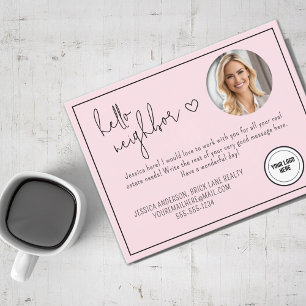 Personalisiert Pink Hello Neighbour Real Anwesen Postkarte