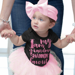 Personalisiert Pink I Bin Grandmas Favorit Baby Strampler