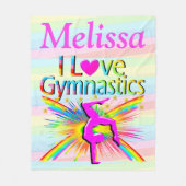 PERSONALISIERT PINK I LIEBE GYMNASTICS FLEECKET FLEECEDECKE (Vorderseite)