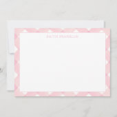 Personalisiert Pink Kariert Gingham Baby Stationer Dankeskarte (Vorderseite)