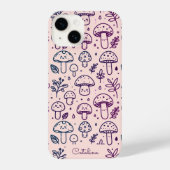 Personalisiert Pink Kawaii Mushroom-Telefongehäuse iPhone Hülle (Rückseite)