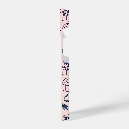 Personalisiert Pink Kawaii Mushroom-Telefongehäuse iPhone Hülle (Linke Seite)