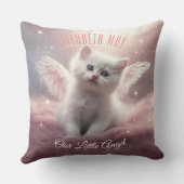 Personalisiert Pink Kitten mit Angel Wings Kissen (Rückseite)