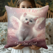 Personalisiert Pink Kitten mit Angel Wings
