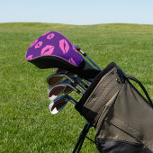 Personalisiert Pink Kokett Kiss Lip on Lila Golf Headcover