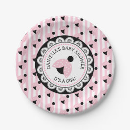 Personalisiert Pink Ladybug Baby Duschpapier Telle Pappteller