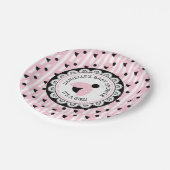 Personalisiert Pink Ladybug Baby Duschpapier Telle Pappteller (Schrägansicht)