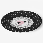 Personalisiert Pink Ladybug Baby Duschpapier Telle Pappteller (Schrägansicht)