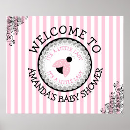 Personalisiert Pink Ladybug Baby Shower Poster