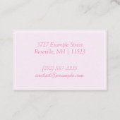 Personalisiert "Pink Leaf" (UK/Euro) Visitenkarte (Rückseite)