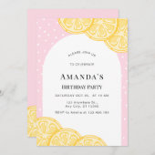 Personalisiert Pink Lemonade Geburtstag Einladung (Vorne/Hinten)