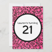 Personalisiert Pink Leopard 21. Geburtstag Einladu Einladung (Rückseite)