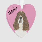 Personalisiert Pink Lever White English Springer Ornament (Vorderseite)