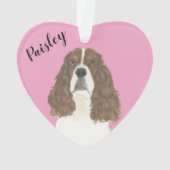 Personalisiert Pink Lever White English Springer Ornament (Rückseite)