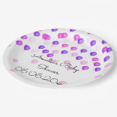 Personalisiert Pink Lila Balloon Babydusche Pappteller (Schrägansicht)