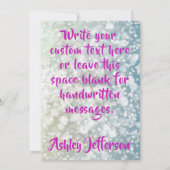 Personalisiert Pink Lipstick "Kisses" Vielen Dank Dankeskarte (Rückseite)