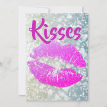 Personalisiert Pink Lipstick "Kisses" Vielen Dank