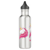 Personalisiert Pink Magical Unicorn Edelstahlflasche (Links)