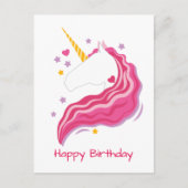 Personalisiert Pink Magical Unicorn Postkarte (Vorderseite)