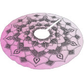 Personalisiert Pink Mandala Weihnachtsrock Polyester Weihnachtsbaumdecke (Schrägansicht)