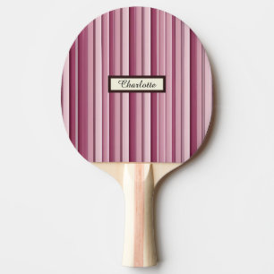 Personalisiert Pink Mauve Stripes Ping Pong Paddel Tischtennis Schläger