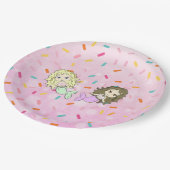 Personalisiert Pink Mermaid Birthday Teller (Schrägansicht)