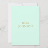 Personalisiert Pink Mint Green Gold Baby Dusche Gi Einladung (Rückseite)