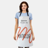 Personalisiert Pink Modern Script Monogram Schürze (Getragen)