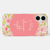 Personalisiert Pink Mrs Immer Right Floral Muster Case-Mate iPhone Hülle (Rückseite (Horizontal))