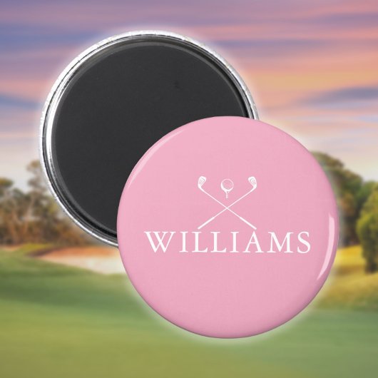 Personalisiert Pink Name Golf Clubs Magnet
