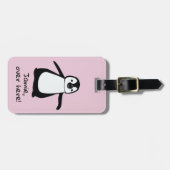 Personalisiert Pink Niedlich Pinguin lustig person Gepäckanhänger (Vorderseite horizontal)