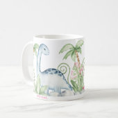 Personalisiert Pink Niedlich Triceratops Dinosauri Kaffeetasse (Vorderseite Links)