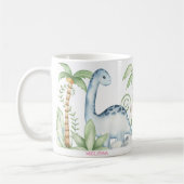 Personalisiert Pink Niedlich Triceratops Dinosauri Kaffeetasse (Links)