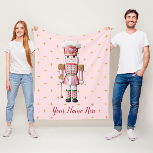 Personalisiert Pink Nutcracker Weihnachtsblankon Fleecedecke (Beispiel)