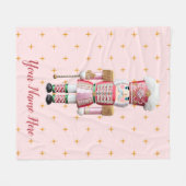 Personalisiert Pink Nutcracker Weihnachtsblankon Fleecedecke (Vorderseite (Horizontal))